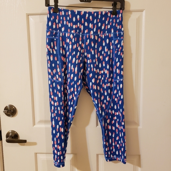 Zyia Active Size 6-8 Blue and Pink Patterned Leggings - Picture 1 of 4